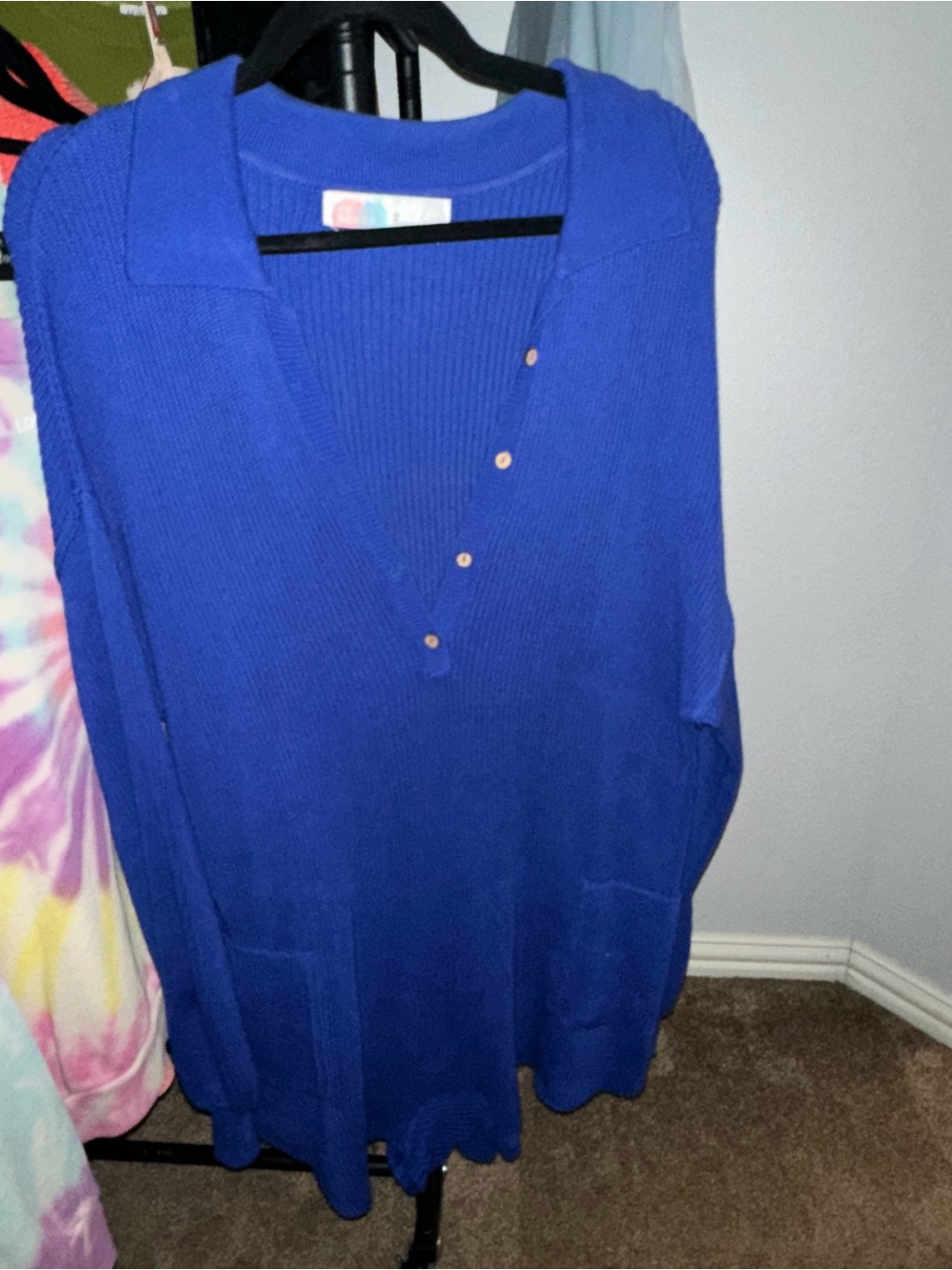 Free People button down sweater romper